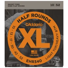 Струна для гитар Струны D`ADDARIO EHR340 XL HALF ROUNDS LIGHT TOP/ HEAVY BOTTOM 10-52: Тип Комплект струн