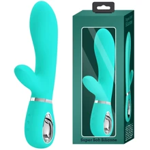 Вибратор с мягкой головкой и клиторальной стимуляцией LYBAILE Pretty Love Thomas USB Тurquoise (BI-014621-4): Для кого Для женщин