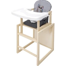 Стульчик-трансформер Babyroom Пеппи-260 слоновая кость/серый-графит (сова) (680990): Тип трансформер