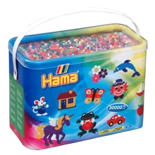 Набор цветных бусин HAMA 30 000 шт 50 цветов MIDI 5+ (208-68): Производитель HAMA
