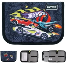 Пенал Kite без наполнения 1 отделение 1 отворот 621 Hot Wheels (HW24-621): Год выпуска коллекции 2024