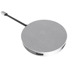 Зарядний пристрій WIWU Apollo A641WC Cable USB-C to 4xUSB/USB-C Wireless Charging Silver: Особливості Безпровідна зарядка