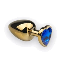 Анальная пробка, Gold Heart Sapphire, M: Для кого Унисекс