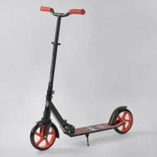 Самокат двухколесный Best Scooter "WOLF" с PU колесами, амортизатором Black/Red (87745): Количество колес 2