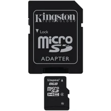 Карта пам'яті Kingston 8GB microSDHC Class 4 + adapter (SDC4/8GB): Тип карти microSDHC