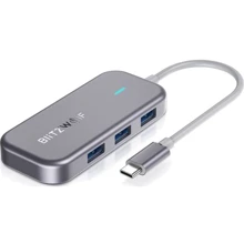 Адаптер BlitzWolf Adapter USB-C to USB-C + 3xUSB + HDMI + RJ45 Grey (BW-TH10): Колір сірий