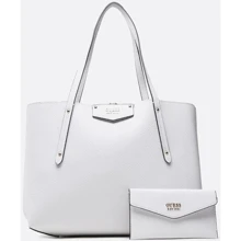 Жіноча сумка шоппер GUESS ECO BRENTON GIRLFRIEND SATCHEL біла (HWEVG839009-ALM): Стать Женский