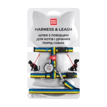 Шлея с поводком для котов WAUDOG Nylon c QR паспортом рисунок Colors of freedom пластиковый фастекс XS, Ш 10 мм, В 25-40 см, С 20-30 см (5510-4020): Производитель WAUDOG