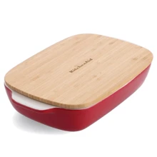 Форма для запекания с крышкой KitchenAid, 7.5х19.5х32.8 см, красный (CC006106-001): Крышка Есть