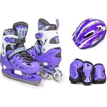 Комплект ролики-коньки с защитой 2in1 Scale Sport. Violet (размер 29-33) 449718647: Цвет фиолетовый