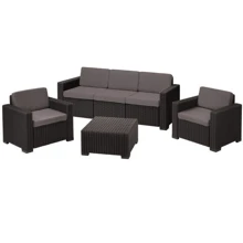 Allibert California 3 seater set Графіт: Вид меблів комплекту Стіл, Крісло, Диван