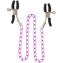 Металеві затиски для сосків з рожевою ланцюжком Stimulating Nipple Chain Metal: Виробник Toy Joy