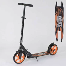 Самокат двухколесный Best Scooter с цветными PU колесами Black/Orange (98415): Количество колес 2