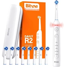 Зубная щетка Bitvae R2 Rotating с футляром и 8 насадками White: Назначение взрослая