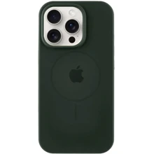 Чехол для iPhone Mobile Case Silicone Full Protective with MagSafe Dark Olive for iPhone 15 Pro Max: Цвет зеленый