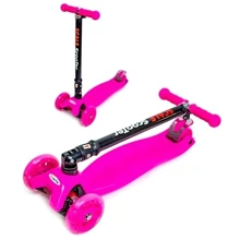 Детский самокат MAXI. Pink (складная ручка, светящиеся колёса) 992675659: Количество колес 4