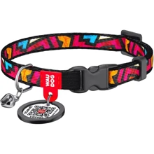 Ошейник для котов WAUDOG Nylon c QR паспортом Граффити пластиковый фастекс 10 ммx20-30 см (5277): undefined undefined