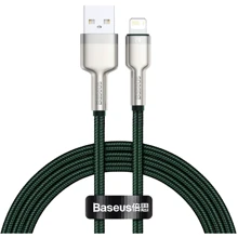 Кабель Baseus USB Cable to Lightning Cafule Metal 2.4A 2m Green (CALJK-B06): Тип USB Cable - Lightning
