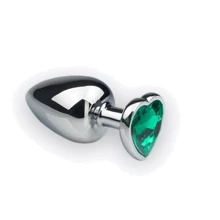 Анальная пробка, Silver Heart Emerald, L: Для кого Унисекс