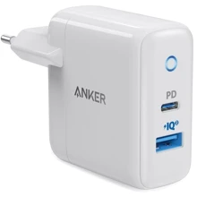 Зарядний пристрій ANKER USB Wall ChargerPowerPort PD+ 2 33W 1xUSB-C PD + USB PIQ 2.0 White (A2626GD1/A2626LD1): Особливості Швидка зарядка, Power Delivery (PD), USB-C
