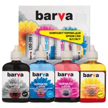 Чорнило Barva EPSON L100/L210/L300/L350/L355 B/C/M/Y 4х90г (E-L100-090-MP): Колір набор (set), Yellow, Magenta, Black, Cyan