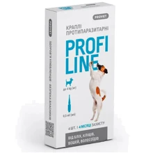 Капли на холку ProVET Profiline для собак до 4 кг 4 пипетки по 0.5 мл (4823082431052): Тип Капли