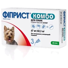 Капли на холку Фиприст комбо KRKA от блох и клещей для собак 0.67 мл 2-10 кг 3 пипетки (3838989645588): Тип Капли