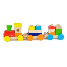 Дерев'яний поїзд Viga Toys Кольорові кубики (51610): Тип кубики