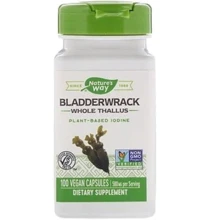 Nature's Way Bladderwrack 580 mg Ламинария 100 веганских капсул: Форма выпуска Капсулы