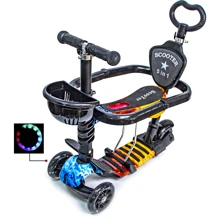 Самокат Scooter "Божья коровка" 5in1. Fire and Ice (многофункциональный, с бортиком) - 1486655214: Количество колес 3