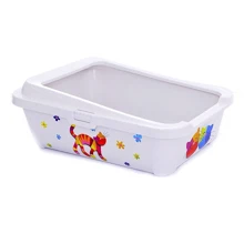 Туалет Moderna Hercules Friends Forever для кошек c бортиком 51х39х19 см белый (K162027FF): Вид Открытый