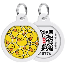 Адресник металевий WAUDOG Smart ID з QR паспортом малюнок Качечки 30 мм (230-0204): Виробник WAUDOG