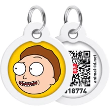 Адресник металевий WAUDOG Smart ID з QR паспортом малюнок Рік та Морті 2 25 мм (225-0281): Виробник WAUDOG