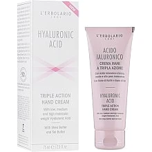 L'Erbolario Crema Mani Acido Ialuronico Крем для рук 75 ml: Назначение Увлажнение, Смягчение