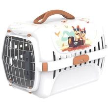 Переноска Moderna Trendy Runner Indy&Louise з металевими дверцятами для котів 50х32х34.5 см сіро-біла (58976): Виробник Moderna