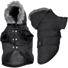 Куртка с капюшоном Flamingo Polar Black для собак черная 34 см: Тип Куртки