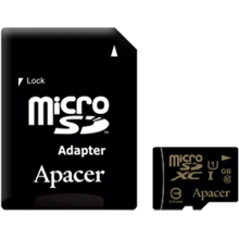 Карта памяти Apacer 128GB microSDXC Class 10 UHS-I U1 + adapter (AP128GMCSX10U1-R): Тип карты MicroSDXC