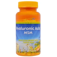 Thompson Hyaluronic Acid MSM, 30 Veggie Capsules (THO-61769): Тип Гіалуронова кислота