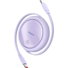 Кабель Baseus Cable USB-C to USB-C Free2Draw Mini Retractable Charging 100W 1m Purple (P10364500511-00): Тип USB-C - USB-C