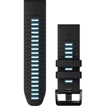 Ремешок Garmin QuickFit 26 Watch Bands Black/Cirrus Blue Silicone (010-13281-05): Цвет черный