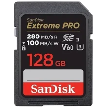 Карта памяти SanDisk 128GB SDXC Class 10 UHS-II U3 V60 Extreme PRO (SDSDXEP-128G-GN4IN): Тип карты SDXC