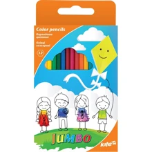 Олівці кольорові тригранні Jumbo Kite, 12 кольорів K17-048: Тип кольорові