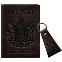 Набор кожаных аксессуаров с украинской символикой BlankNote темно-коричневый (BN-SET-42-UA-o): Пол Унисекс