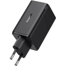 Зарядное устройство Baseus Wall Charger GaN6 Pro 2хUSB-C+2xUSB 65W Black with USB-C Cable (P10162701113-00): Особенности Быстрая зарядка, USB-C