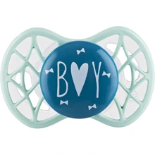 Пустышка Nuvita Air55 Cool ортодонтическая с колпачком BOY 0m+ голубая (NV7064NG): Возраст с рождения