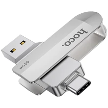 USB-флешка Hoco 64GB UD10 Wise USB 3.0/Type-C Silver: Стандарт USB USB 3.0 / USB Type-C