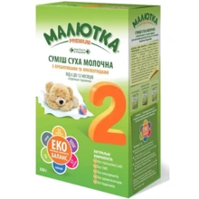 Суміш молочна суха Малютка Premium 2 з 6 до 12 місяців 350 г (4820199501371): Тип Смеси молочные
