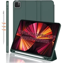 Аксессуар для iPad BeCover Tri Fold Soft TPU with Pencil mount Dark Green for iPad Pro 12.9 (2020-2022) (711116): Цвет зеленый