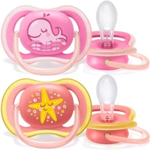 Пустышка Philips AVENT Ultra Air с декором для девочек 0-6 мес 2 шт (SCF085/04): Возраст старше 6 месяцев