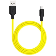 Кабель Hoco USB Cable to Micro USB X21 Plus Silicone 1m Black/Yellow: Тип USB Cable - microUSB